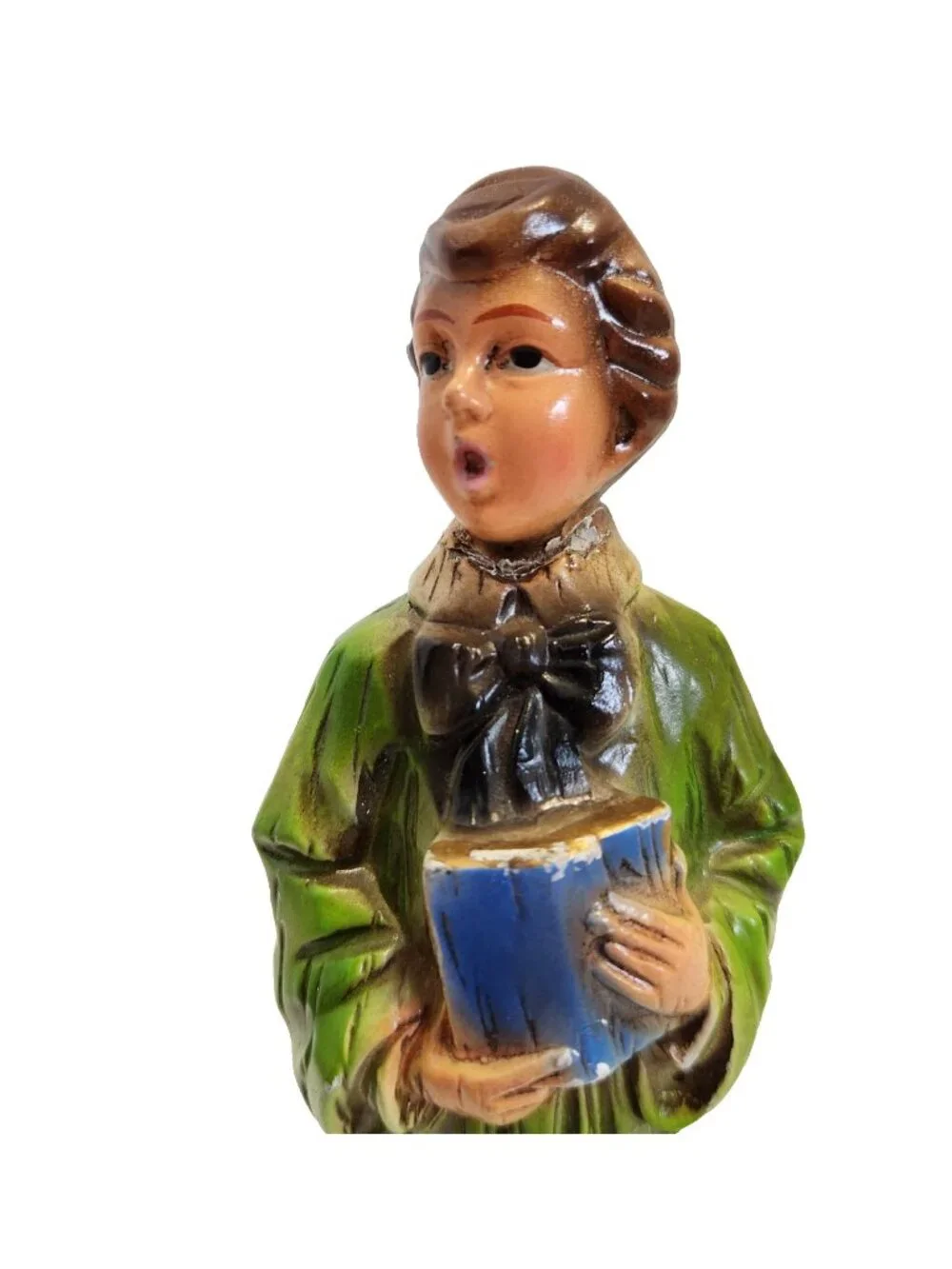 Vintage Japan Christmas Choir Altar Boy Chalkware Plaster Figurine Caroler READ
